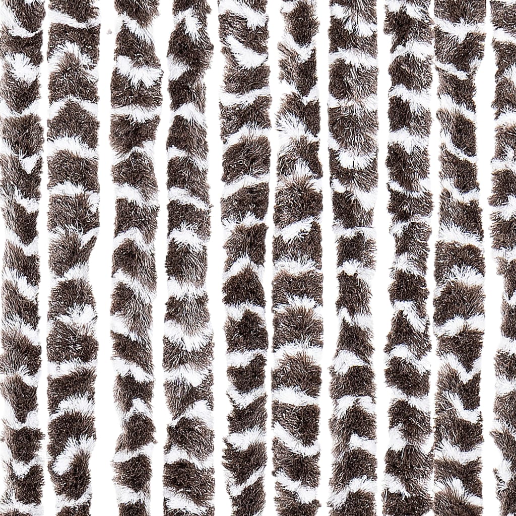 Insect Curtain Brown and White 100x220 cm Chenille
