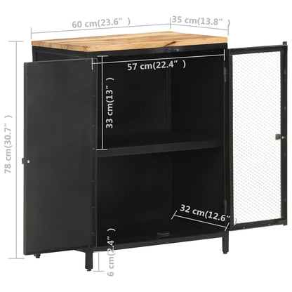 Sideboard 60x35x78 cm Solid Rough Mango Wood