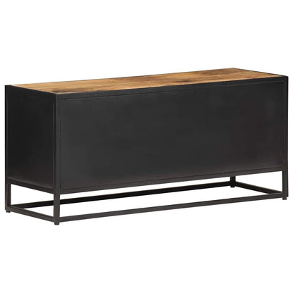 323144 vidaXL TV Cabinet 90x30x40 cm Rough Mango Wood and Natural Cane