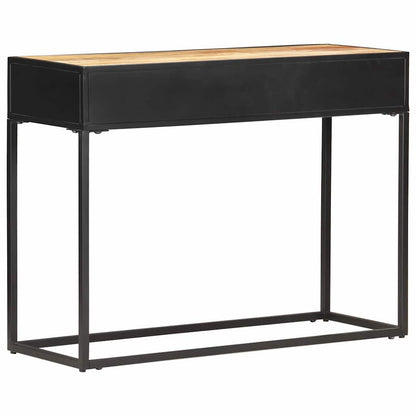 323145 vidaXL Console Table 100x35x75 cm Rough Mango Wood and Natural Cane