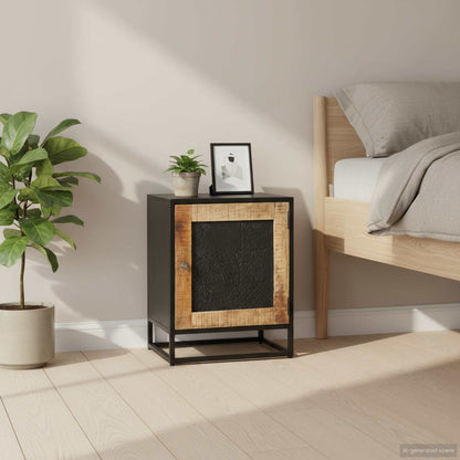 323146 vidaXL Bedside Cabinet 40x30x50 cm Rough Mango Wood