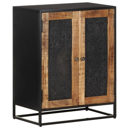 Sideboard | Black, Natural Mango Wood | Rough Mango Wood, Iron, MDF