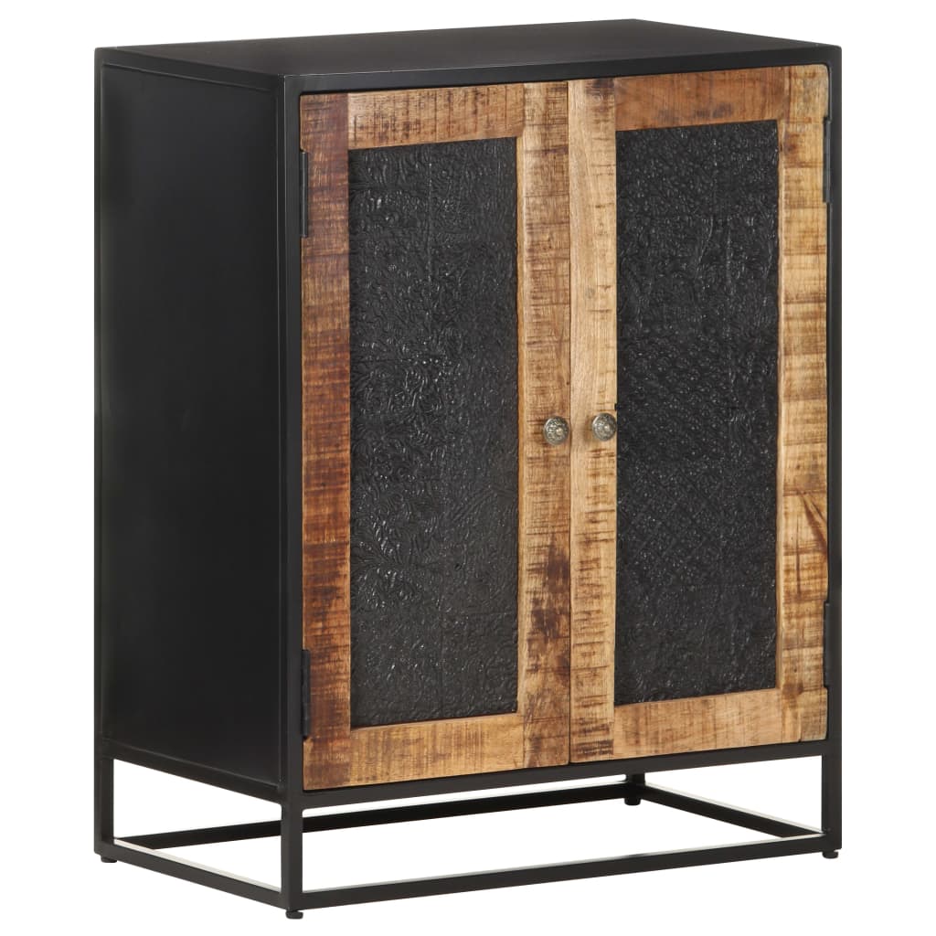 Sideboard | Black, Natural Mango Wood | Rough Mango Wood, Iron, MDF