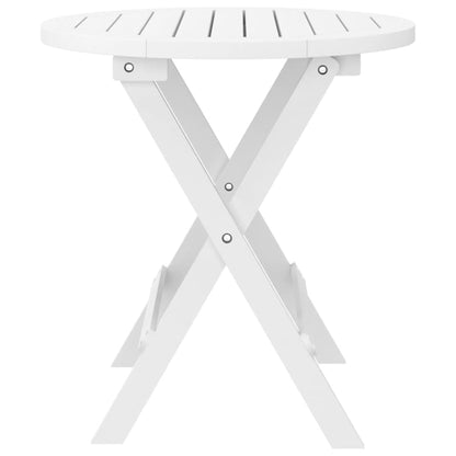 Folding Garden Table White Ø 46 cm Solid Wood Acacia