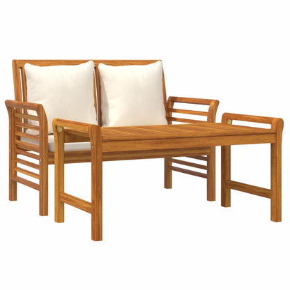 Garden Lounge Set | Cream White | Solid Acacia wood | 2-seater