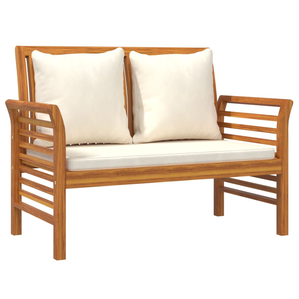 Garden Lounge Set | Cream White | Solid Acacia wood | 2-seater