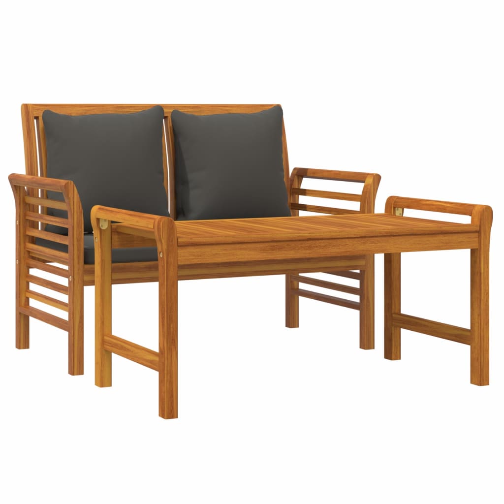 Garden Lounge Set | Dark Grey | Solid Acacia Wood, Polyester Foam