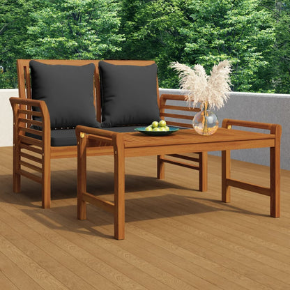 Garden Lounge Set | Dark Grey | Solid Acacia Wood, Polyester Foam