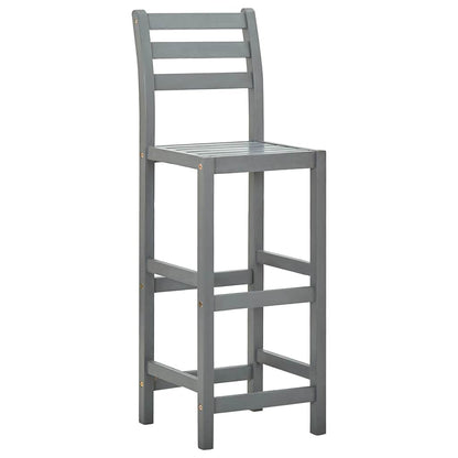 Bar Stools 4 pcs Grey Solid Acacia Wood