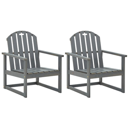 Garden Chair | Set of 2 | Grey | Solid acacia wood
