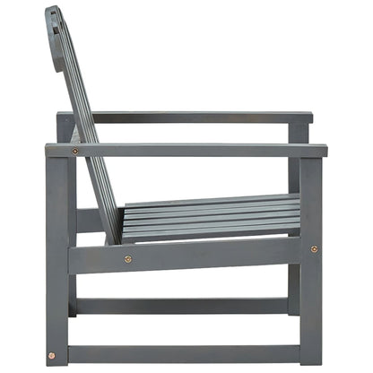 Garden Chair | Set of 2 | Grey | Solid acacia wood