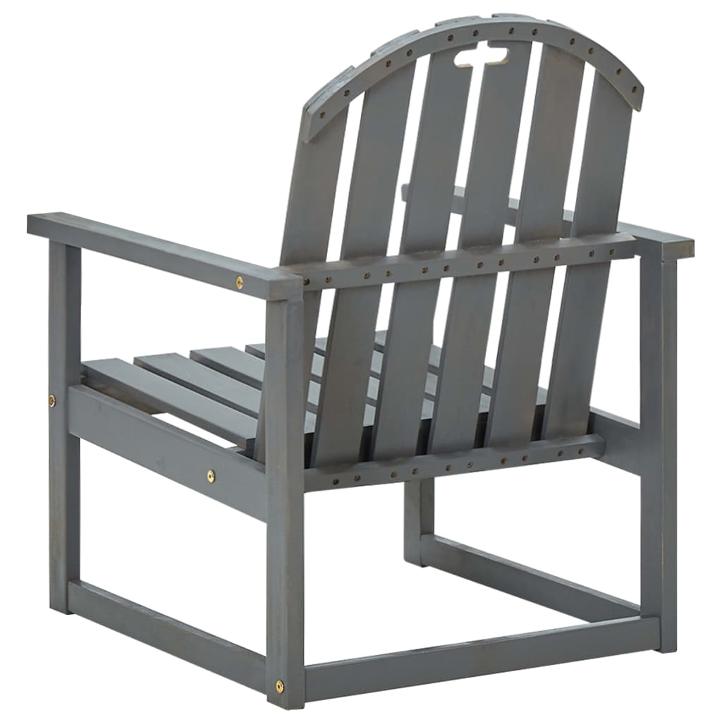 Garden Chair | Set of 2 | Grey | Solid acacia wood