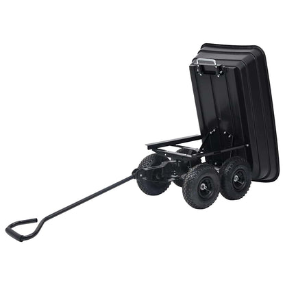 92579 vidaXL Garden Tipping Hand Cart 300 kg 75L Black