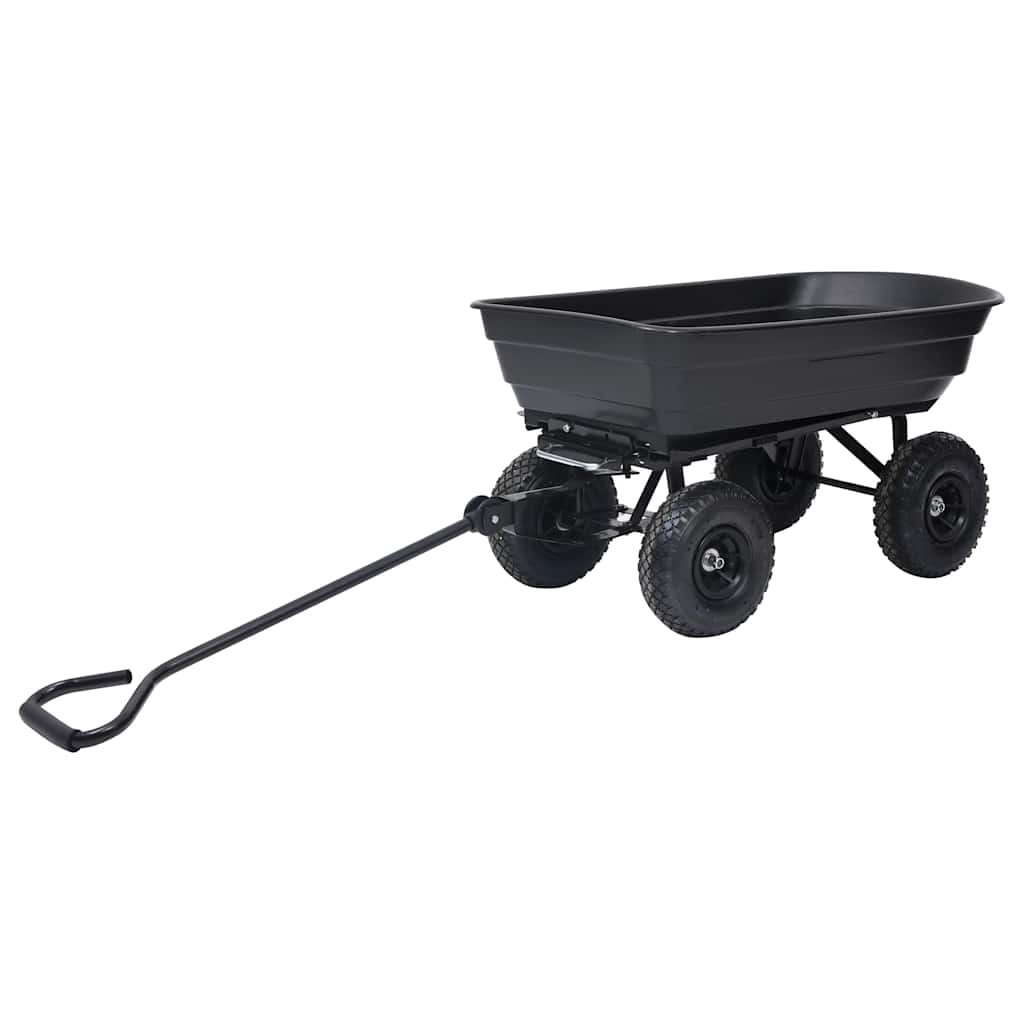 92579 vidaXL Garden Tipping Hand Cart 300 kg 75L Black