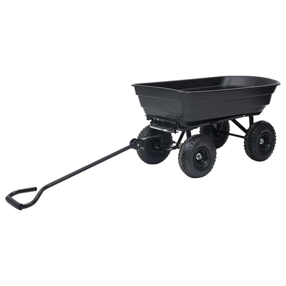 92579 vidaXL Garden Tipping Hand Cart 300 kg 75L Black