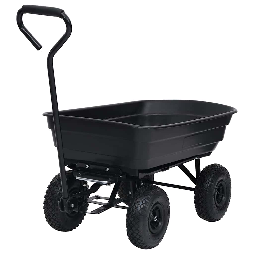 92579 vidaXL Garden Tipping Hand Cart 300 kg 75L Black
