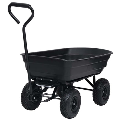 92579 vidaXL Garden Tipping Hand Cart 300 kg 75L Black