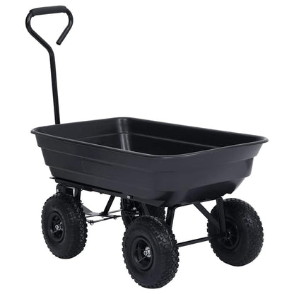 92579 vidaXL Garden Tipping Hand Cart 300 kg 75L Black
