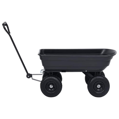 92579 vidaXL Garden Tipping Hand Cart 300 kg 75L Black