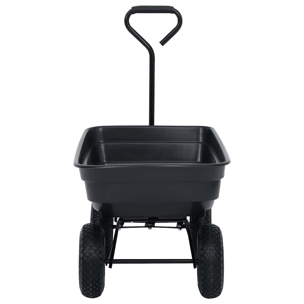 92579 vidaXL Garden Tipping Hand Cart 300 kg 75L Black