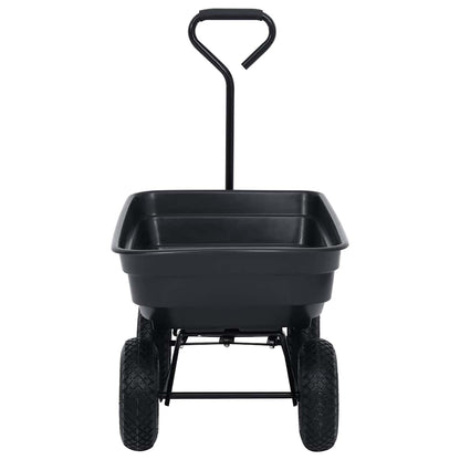 92579 vidaXL Garden Tipping Hand Cart 300 kg 75L Black