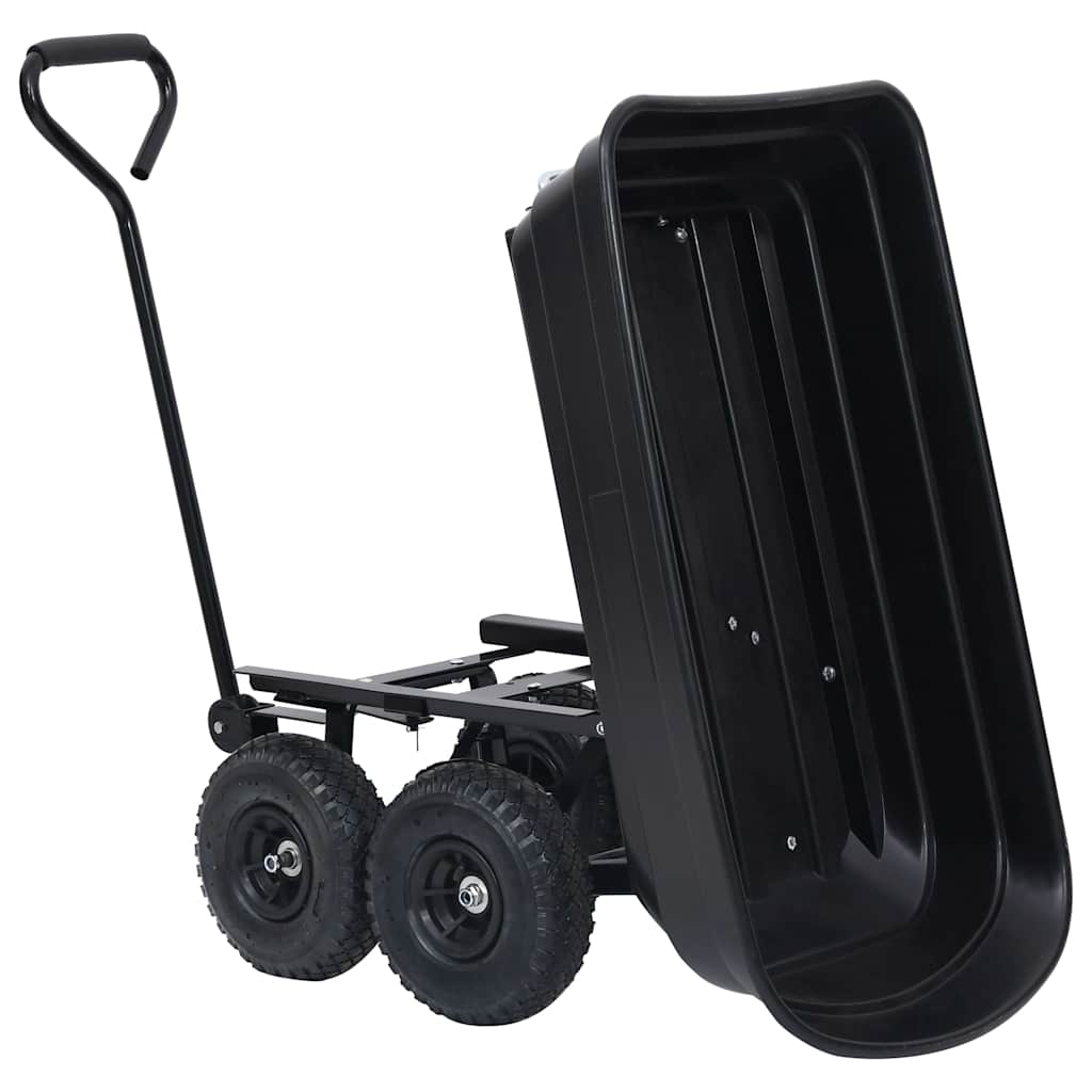 92579 vidaXL Garden Tipping Hand Cart 300 kg 75L Black