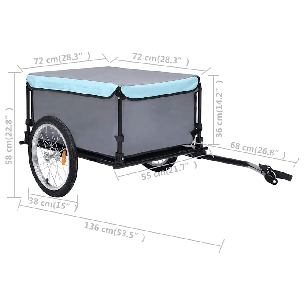 Bike Trailer Grey and Blue 65 kg