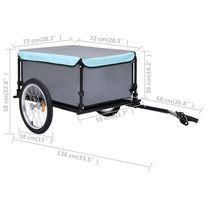 Bike Trailer Grey and Blue 65 kg