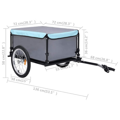 Bike Trailer Grey and Blue 65 kg