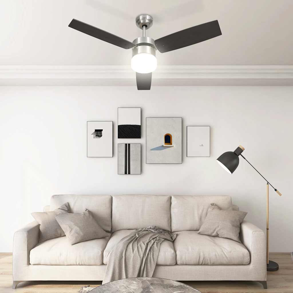 Ceiling Fan with Light and Remote Control 108 cm Dark Brown