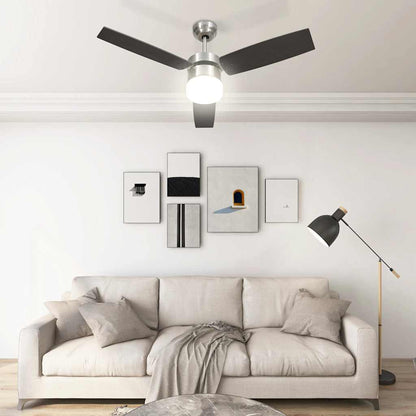 Ceiling Fan with Light and Remote Control 108 cm Dark Brown