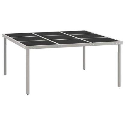 313084 vidaXL Garden Dining Table 170x170x74,5 cm Glass and Steel