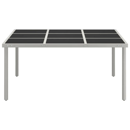 313084 vidaXL Garden Dining Table 170x170x74,5 cm Glass and Steel