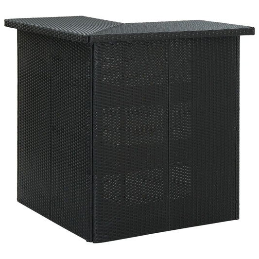 313481 vidaXL Corner Bar Table Black 100x50x105 cm Poly Rattan