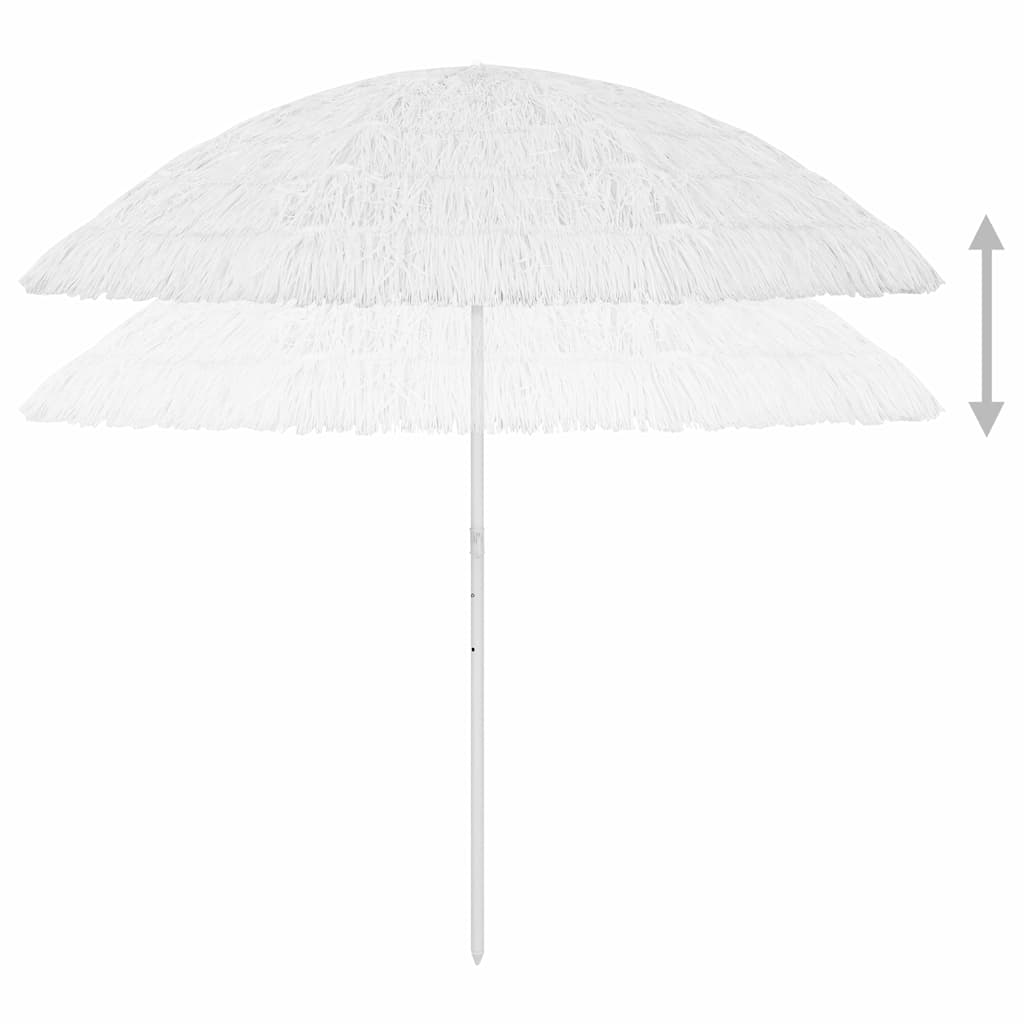 314702 vidaXL Hawaii Beach Parasol White 300 cm