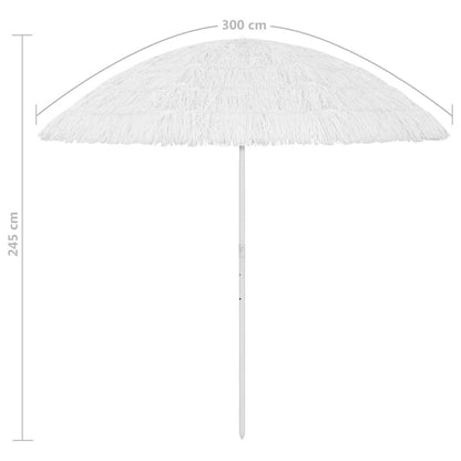 314702 vidaXL Hawaii Beach Parasol White 300 cm