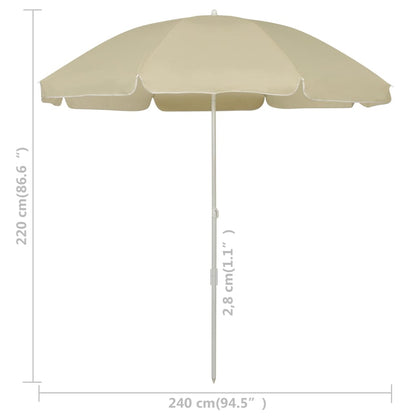 Beach Parasol Sand Yellow 240 cm
