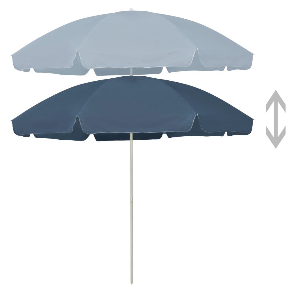Beach Parasol | Blue | Polyester | Large | UV-resistant materials