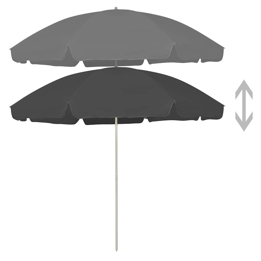 Beach Parasol | Anthracite | Polyester | Large | Tiltable | Beach Parasol