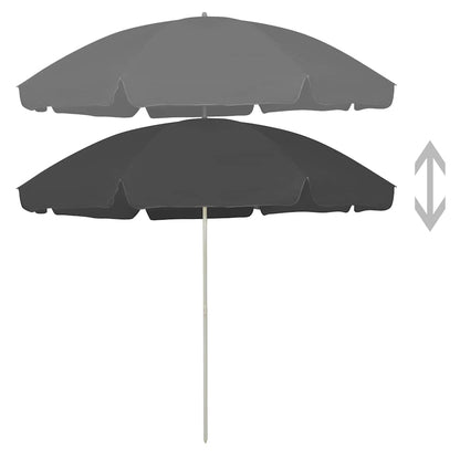 Beach Parasol | Anthracite | Polyester | Large | Tiltable | Beach Parasol
