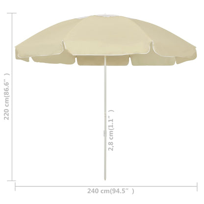 Beach Parasol Sand Yellow 240 cm