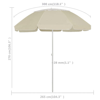 Beach Parasol | Sand Yellow | Polyester | 300 cm | Tiltable