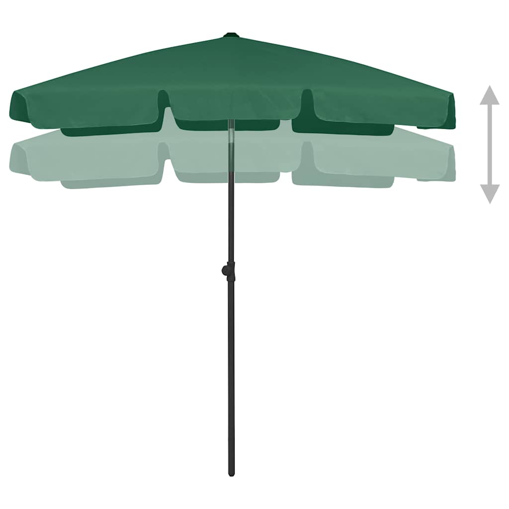 Beach Parasol | Green | Polyester | 180x120 cm | Tiltable | Beach Parasol