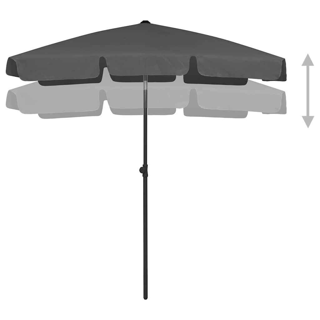 Beach Parasol Anthracite 180x120 cm
