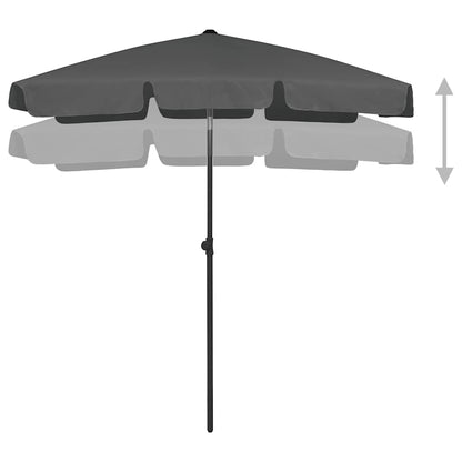 Beach Parasol Anthracite 180x120 cm