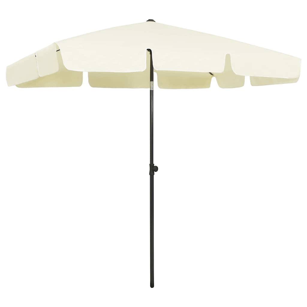 314727 vidaXL Beach Parasol Sand Yellow 200x125 cm