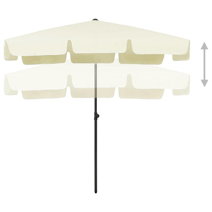 314727 vidaXL Beach Parasol Sand Yellow 200x125 cm