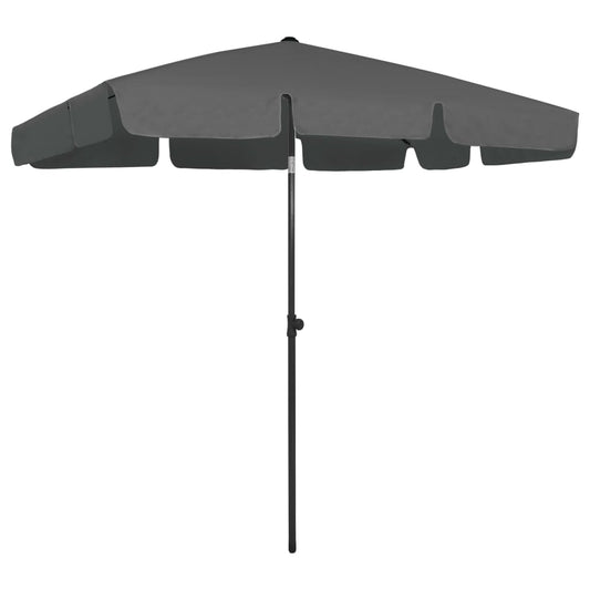 Beach Parasol | Anthracite | Polyester | Large | UV-resistant materials