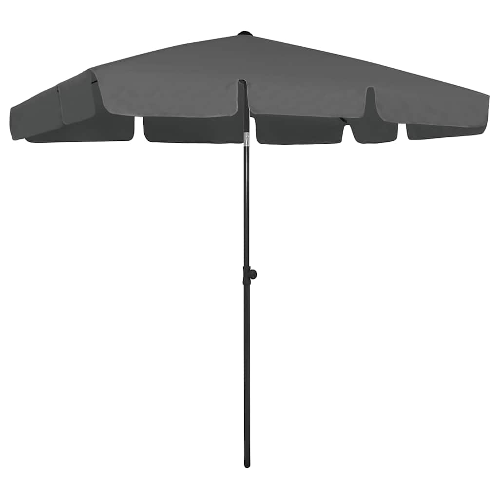 314729 vidaXL Beach Parasol Anthracite 200x125 cm