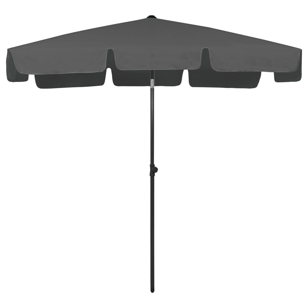 Beach Parasol | Anthracite | Polyester | Large | UV-resistant materials